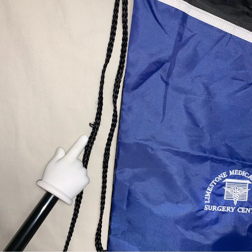 Drawstring Sports Pack Blue Black School Lightweight Backpack Knapsack Rucksack